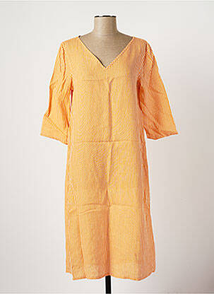 Rochie midi mâneci 3/4 mâneci 3/4 portocalie COUTURIST femeie