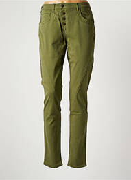Pantalon slim țesătură poplin talie înaltă verde COUTURIST femme