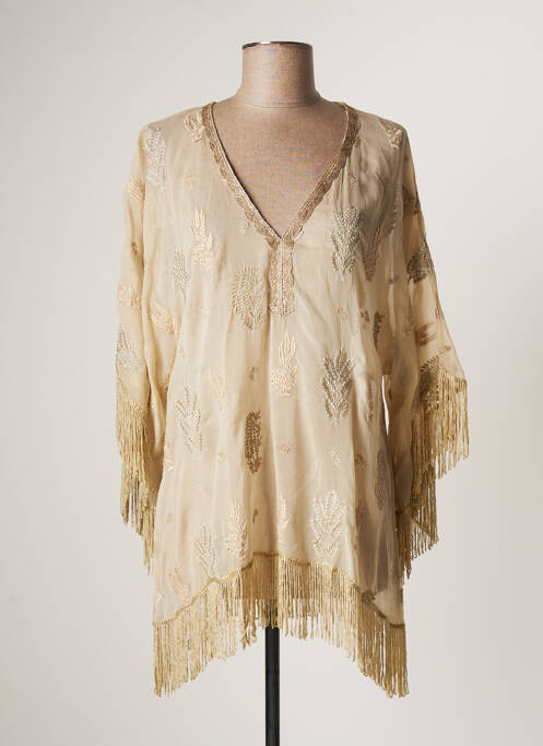 Tunică mâneci lungi bej NEKANE femeie