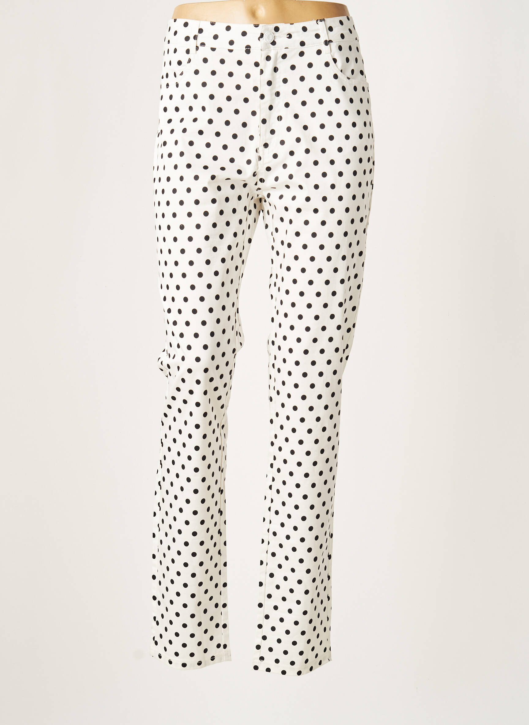 Pantalon slim țesătură poplin mărime normală alb YOULINE femeie