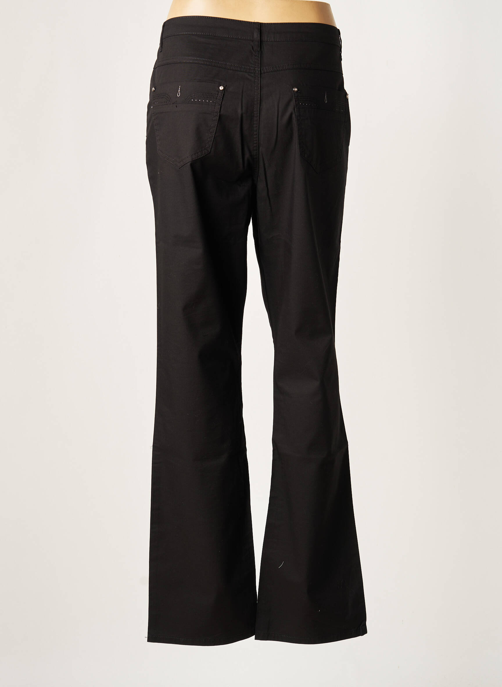 Pantalon slim țesătură poplin mărime normală negru YOULINE femeie