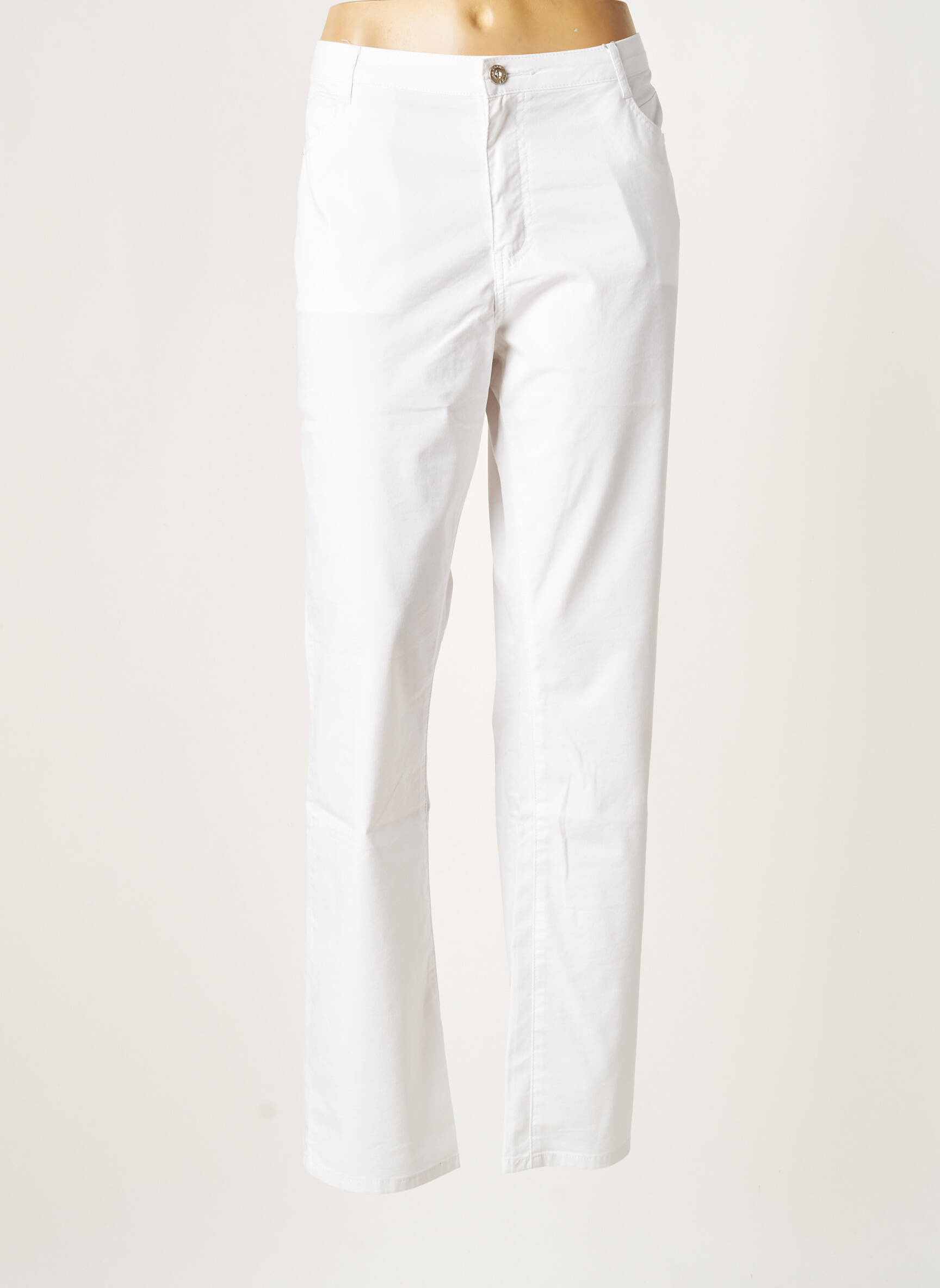 Pantalon drept elasticitate mărime normală alb YOULINE femeie