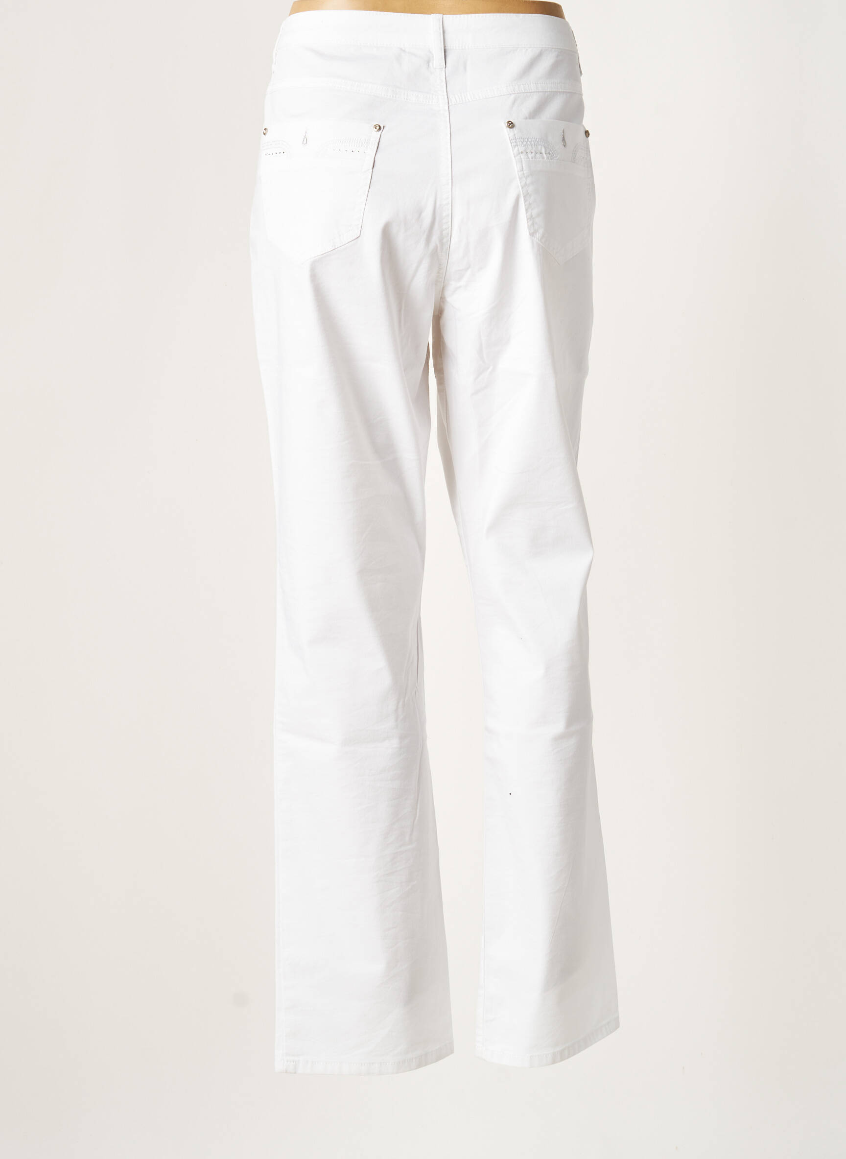 Pantalon drept elasticitate mărime normală alb YOULINE femeie
