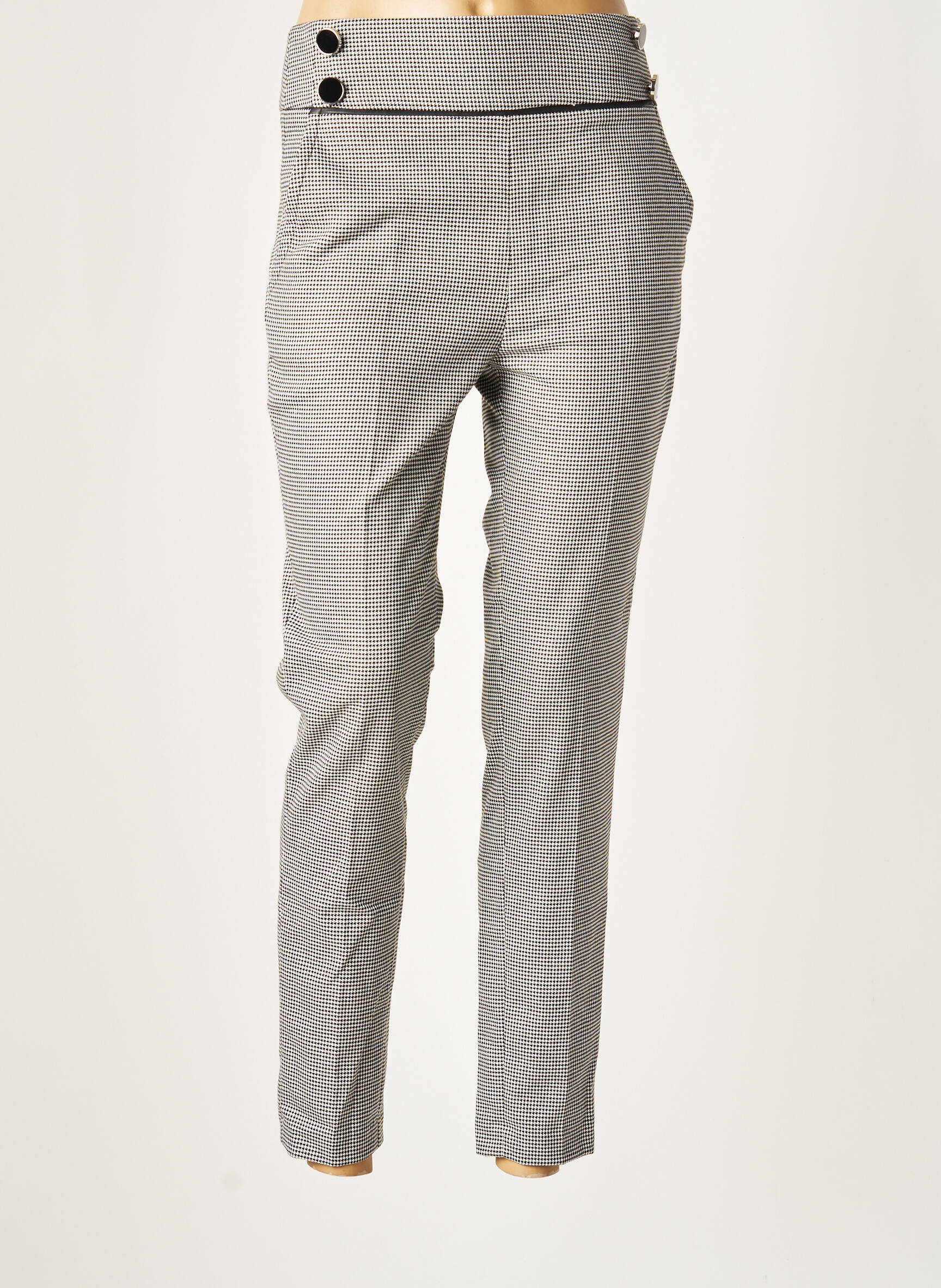 Pantalon 7/8 talie înaltă talie înaltă negru MORGAN femeie