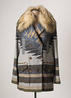 Palton lung gri BAZAR DELUXE femeie