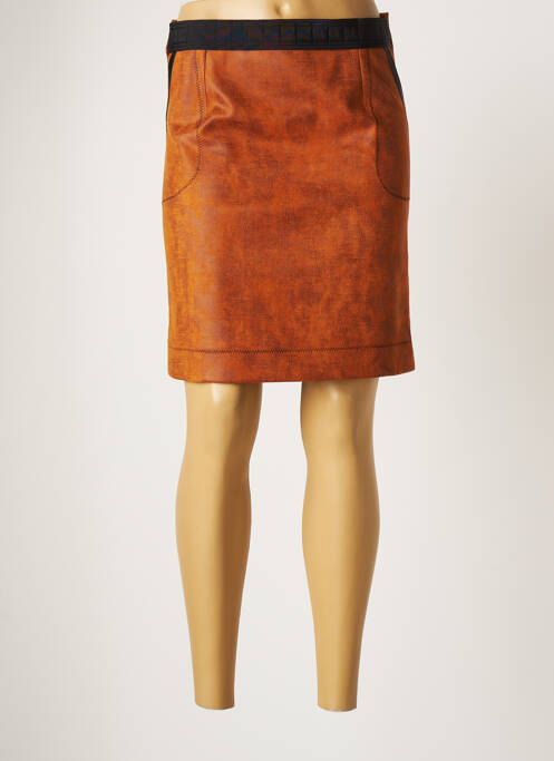 Fustă midi portocaliu LO! LES FILLES femeie