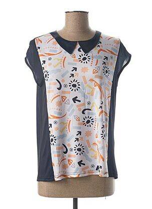Tricou elasticitate mâneci scurte albastru MIA SOANA femeie