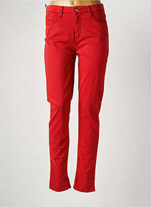 Pantalon slim roșu DESGASTE femeie