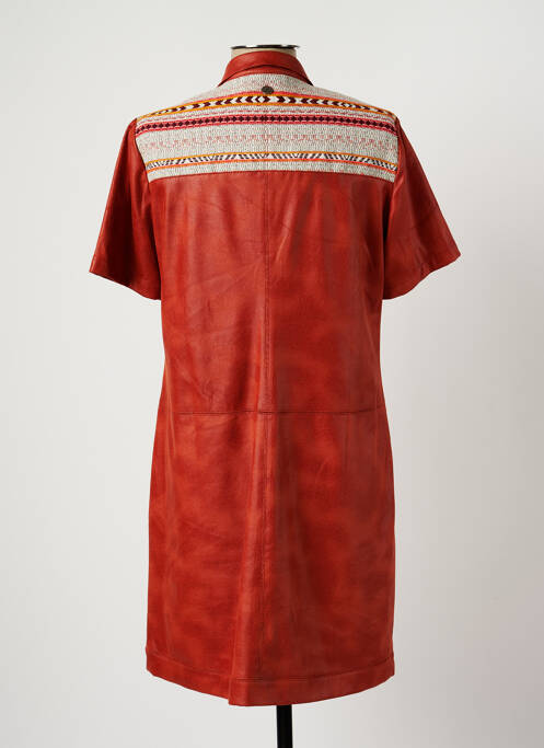 Rochie midi imprimeu fantezie mâneci scurte portocaliu LE PETIT BAIGNEUR femme