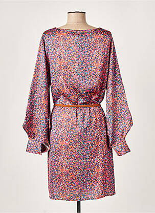 Rochie midi imprimeu fantezie mâneci lungi roz MOLLY BRACKEN femeie
