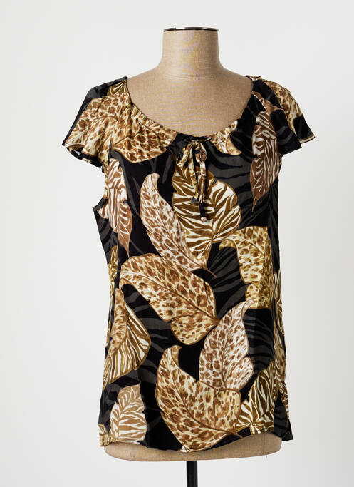 Top imprimeu fantezie mâneci scurte negru GEISHA femme