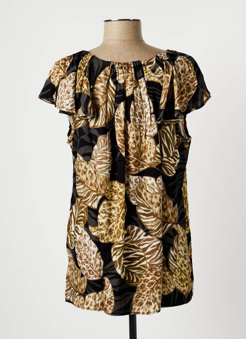 Top imprimeu fantezie mâneci scurte negru GEISHA femme