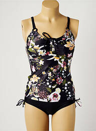 Tankini efect material satinat negru LAGON BLEU femeie