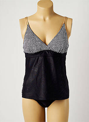 Tankini efect material satinat negru SUN PLAYA femeie
