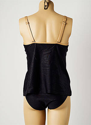 Tankini efect material satinat negru SUN PLAYA femeie