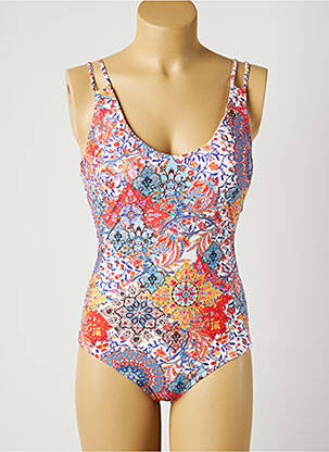 Costum de baie dintr-o singură piesă imprimeu fantezie top sutien modelat albastru MOONTIDE femeie