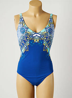 Costum de baie dintr-o singură piesă imprimeu fantezie top sutien modelat albastru MOONTIDE femeie
