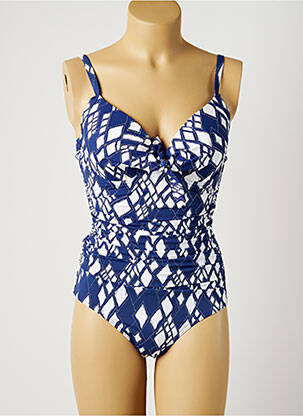 Costum de baie dintr-o singură piesă imprimeu fantezie top sutien modelat albastru MOONTIDE femeie