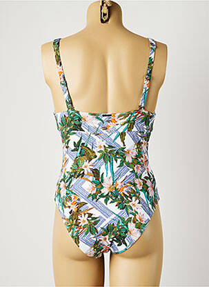 Costum de baie dintr-o singură piesă efect material satinat top sutien modelat albastru MOONTIDE femeie
