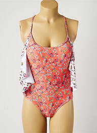 Costum de baie dintr-o singură piesă bretele elastice reglabile top sutien modelat portocaliu PIHA femeie
