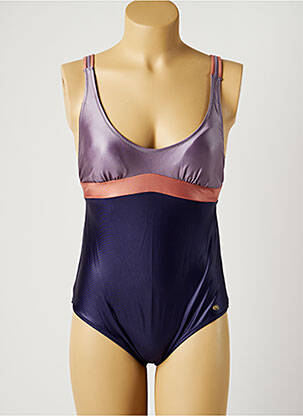 Costum de baie dintr-o singură piesă efect material satinat top sutien modelat violet BORABORA femme