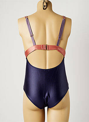 Costum de baie dintr-o singură piesă efect material satinat top sutien modelat violet BORABORA femeie
