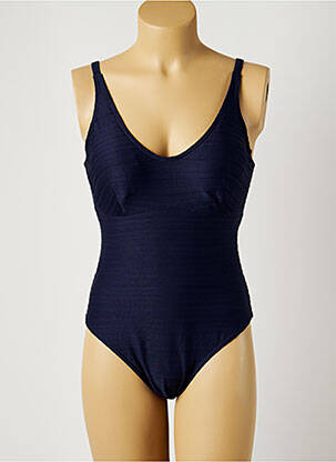 Costum de baie dintr-o singură piesă efect material satinat top sutien modelat albastru MOONTIDE femeie