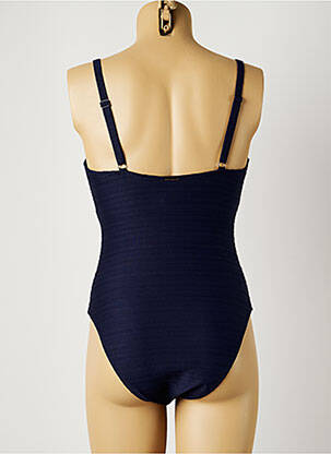 Costum de baie dintr-o singură piesă efect material satinat top sutien modelat albastru MOONTIDE femeie