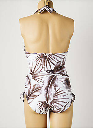 Costum de baie dintr-o singură piesă imprimeu fantezie top sutien modelat maro MOONTIDE femeie
