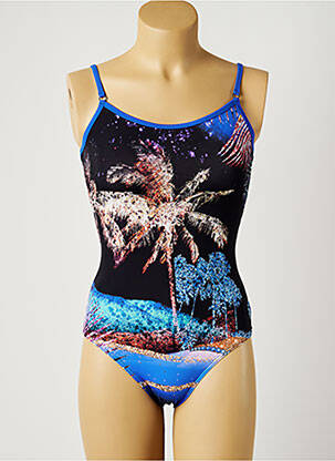 Costum de baie dintr-o singură piesă albastru OLYMPIA fată