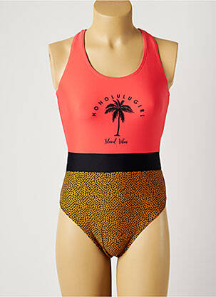 Costum de baie dintr-o singură piesă roz PROTEST fată