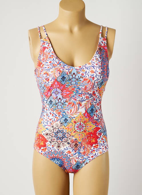 Costum de baie dintr-o singură piesă efect material satinat top sutien modelat albastru MOONTIDE femme