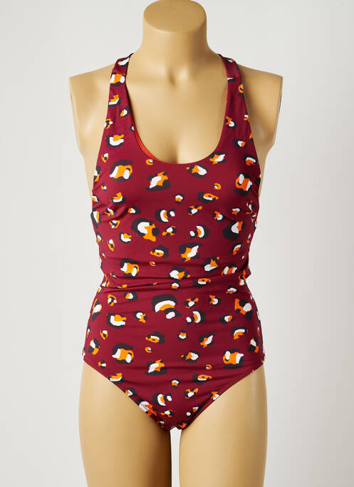 Costum de baie dintr-o singură piesă efect material satinat roșu PIHA femme