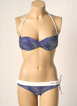Costum de baie din două piese elasticitate top sutien modelat albastru LITTLE MARCEL femeie