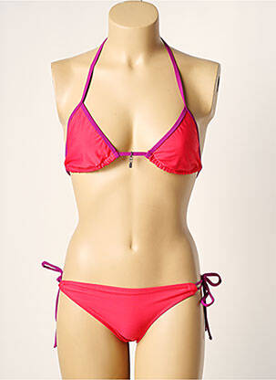 Costum de baie din două piese elasticitate top triunghiuri roz LITTLE MARCEL femeie