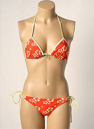 Costum de baie din două piese elasticitate top triunghiuri portocaliu LITTLE MARCEL femeie