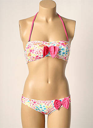 Costum de baie din două piese elasticitate top bentiță roz PRINCESS K femeie