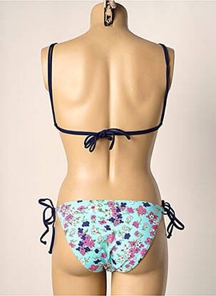 Costum de baie din două piese elasticitate top triunghiuri albastru KIWI femeie