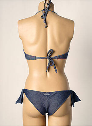Costum de baie din două piese elasticitate top sutien modelat albastru BORABORA femeie