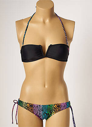 Costum de baie din două piese elasticitate top sutien modelat negru FREEGUN femeie