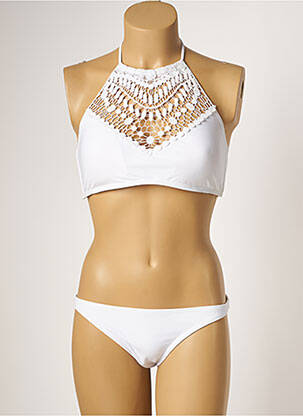 Costum de baie din două piese elasticitate top sutien modelat alb DAG ADOM femeie