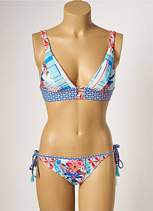 Costum de baie din două piese elasticitate top sutien modelat albastru PIHA femeie