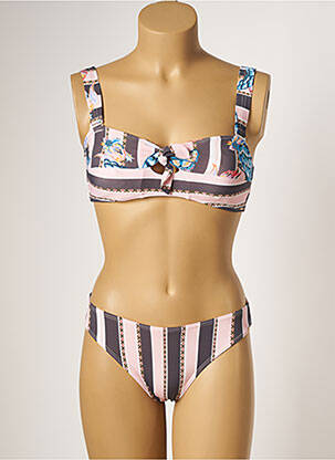 Costum de baie din două piese elasticitate top sutien modelat roz PIHA femeie