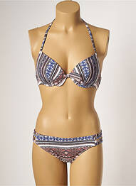 Costum de baie din două piese elasticitate top sutien modelat albastru PIHA femeie