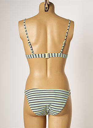 Costum de baie din două piese elasticitate top triunghiuri galben PIHA femeie