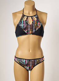 Costum de baie din două piese elasticitate negru CHERRY BEACH femeie