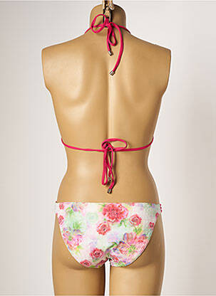 Costum de baie din două piese elasticitate top triunghiuri roz KIWI femeie