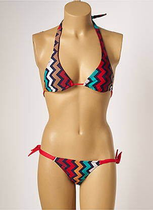 Costum de baie din două piese elasticitate top triunghiuri roșu BAHIA BEACH BAULE femeie