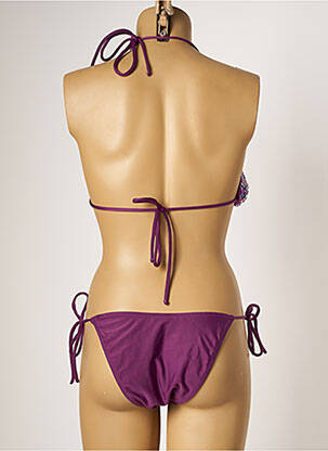 Costum de baie din două piese închidere cu legături de legat top triunghiuri violet BAHIA BEACH BAULE femeie