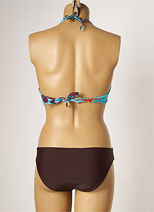Costum de baie din două piese elasticitate top sutien push-up albastru PLATJA femeie